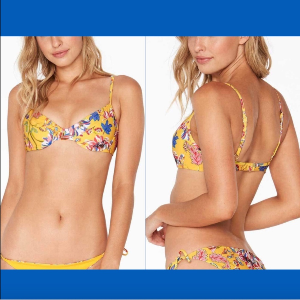 NWT L Space Missy Pacific Bloom Bikini Top Large